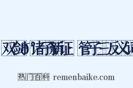双剑𰵥诸子新证·管子三反义词是什么意思的图片
